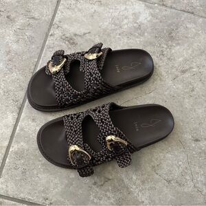 Dark brown joie woven sandals